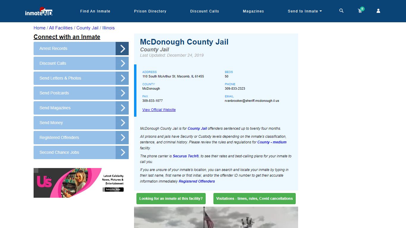 McDonough County Jail - Inmate Locator - Macomb, IL